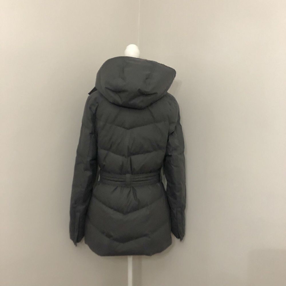 UGG Lambskin 80/20 Duck Down Belted Hooded Mid Length Puffer Coat Woman Size M - Picture 4 of 16